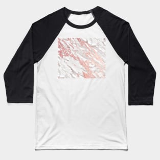 Rose gold on soft taupe marble Baseball T-Shirt